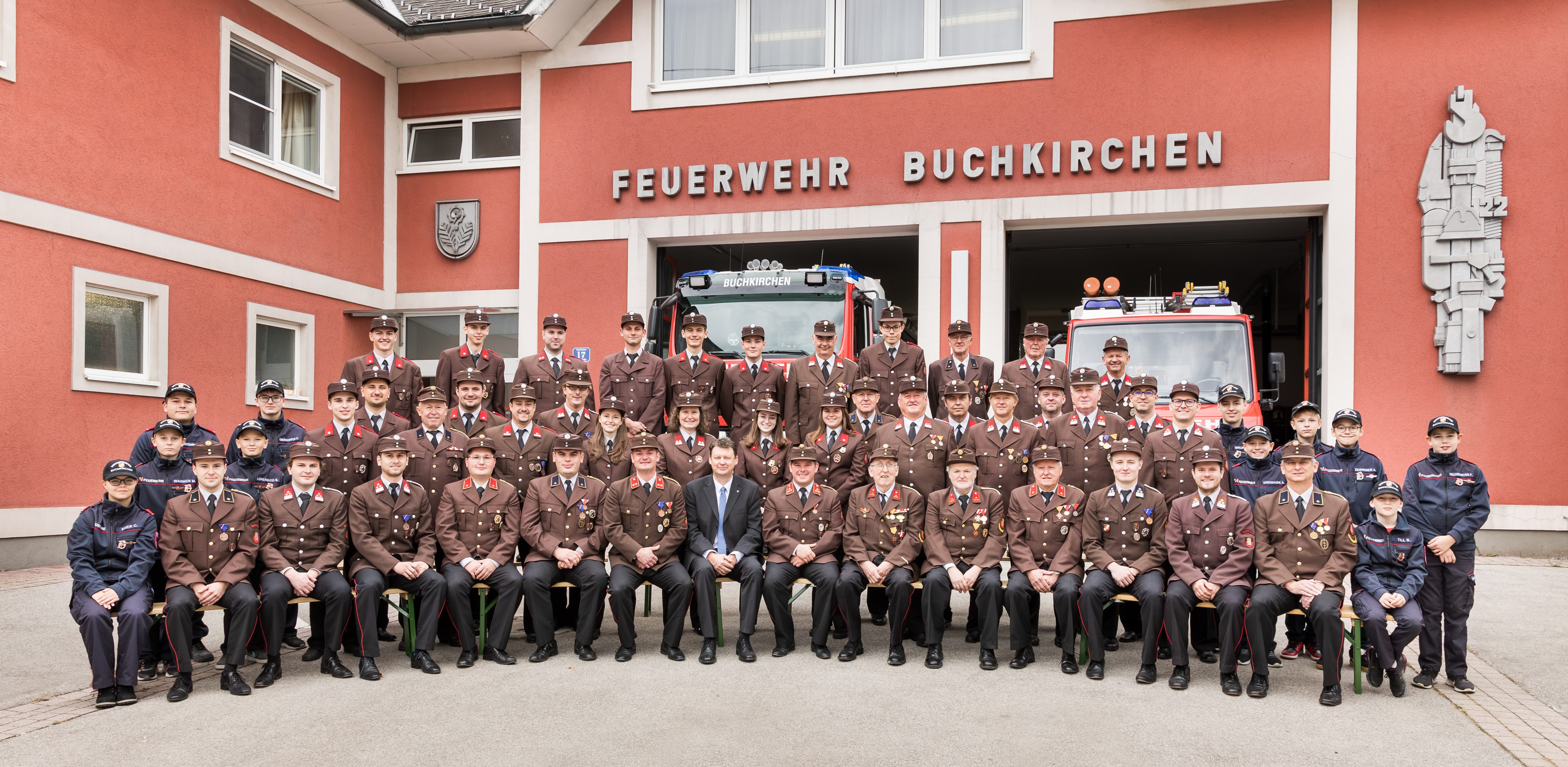 Mannschaftsfoto Oktober 2023 – Freiwillige Feuerwehr Buchkirchen